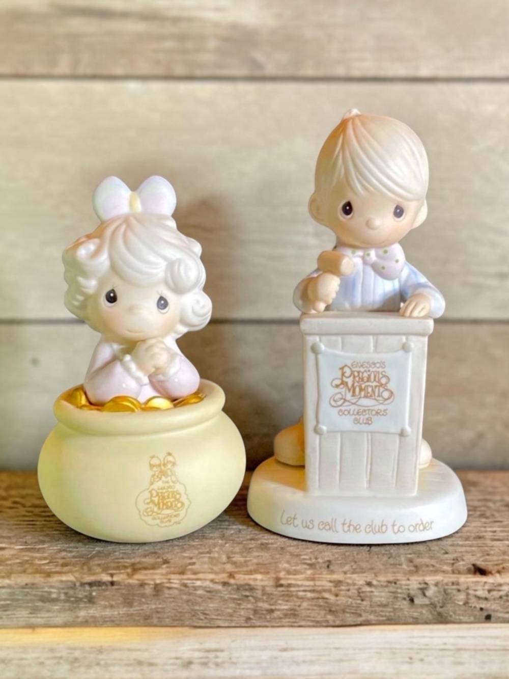 Vintage Set of 2 Precious Moments Collectors Club Figurines
